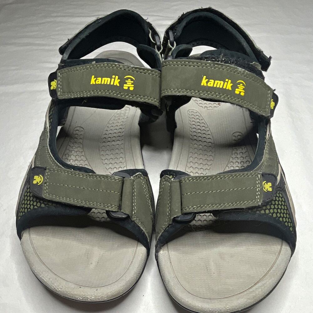 Kamik Silverlake HK0032 Mens Sport Sandal Hook & Loop Green/Gray US 11